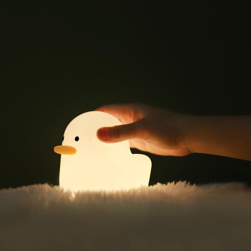 Nordic Cute Lovely Cartoon Dull Duck Led Night Light Silicone USB Charging NightLight Holiday Gifts Kids Room Bedside Bedroom - Nioor