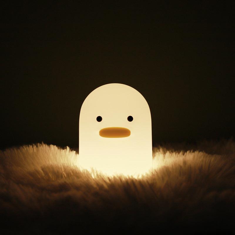 Nordic Cute Lovely Cartoon Dull Duck Led Night Light Silicone USB Charging NightLight Holiday Gifts Kids Room Bedside Bedroom - Nioor