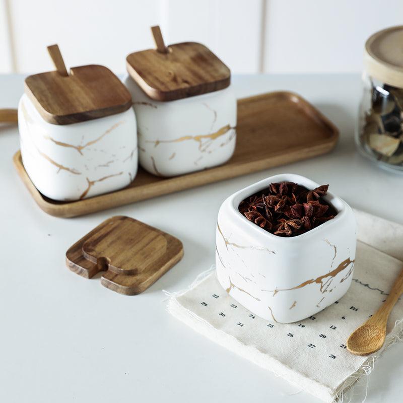 Nordic Gold Marble Jar Set - Nioor