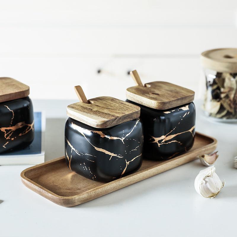 Nordic Gold Marble Jar Set - Nioor