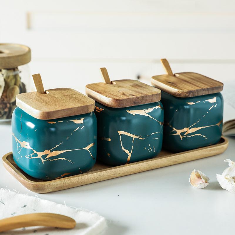 Nordic Gold Marble Jar Set - Nioor