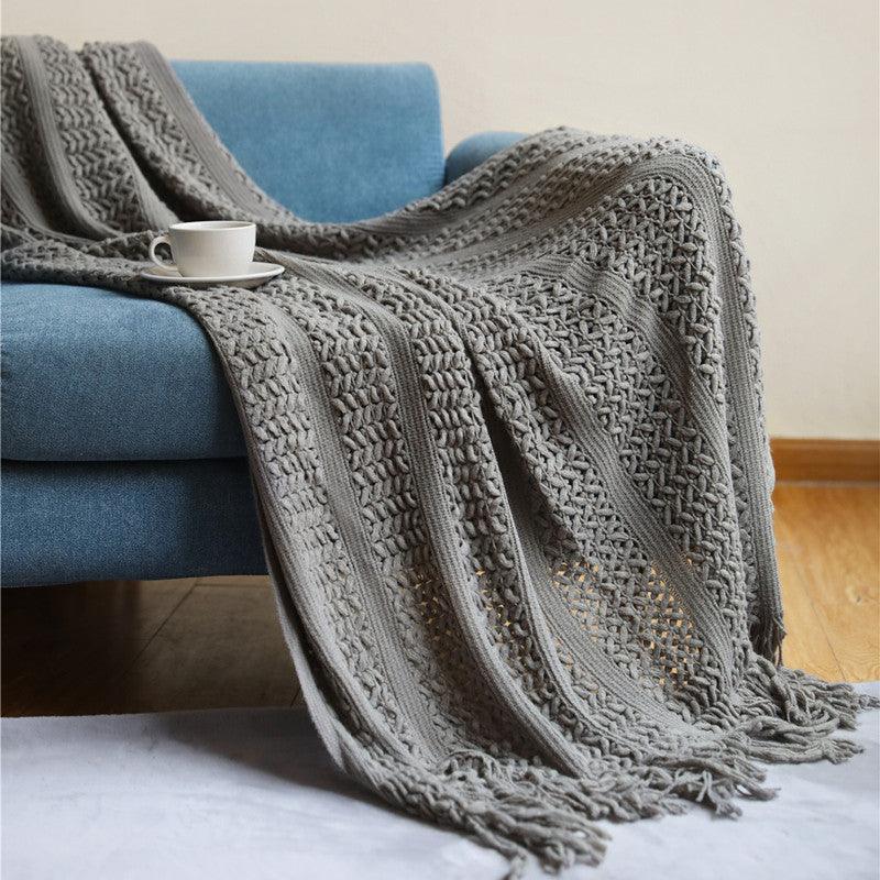 Nordic Sofa Blanket Knitting Homestay Hotel Bed Flag - Nioor