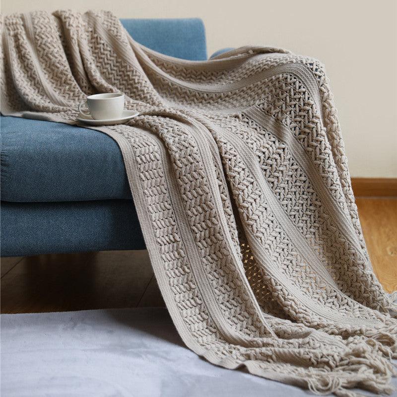 Nordic Sofa Blanket Knitting Homestay Hotel Bed Flag - Nioor