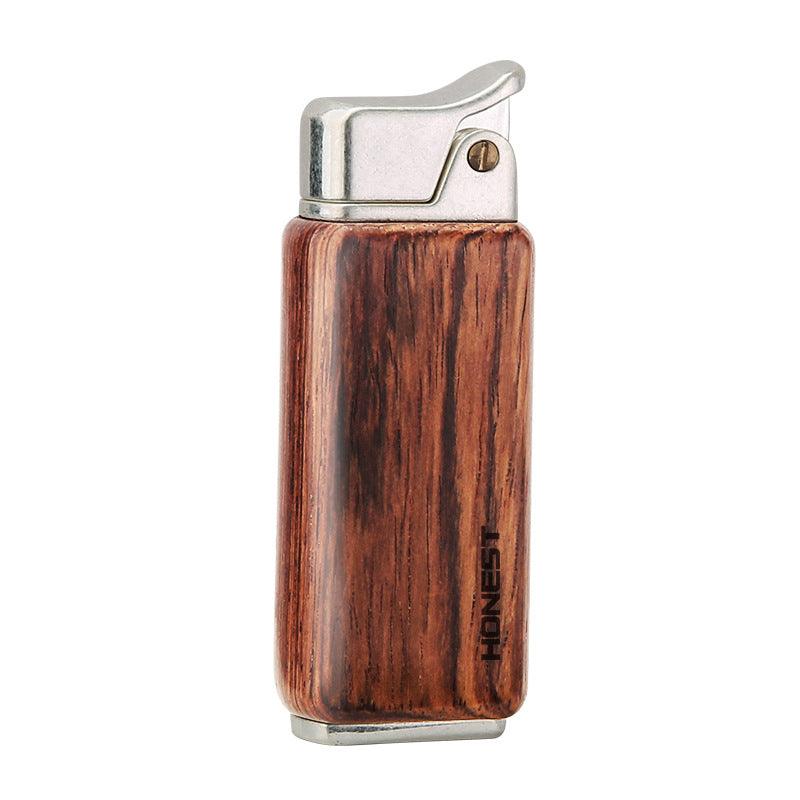 Nostalgic Old-fashioned Personality Press Sandalwood Kerosene Retro Lighter - Nioor