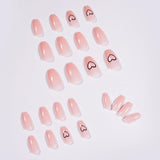 Nude Short Ballet Love Wearing Nail Finished Nail Nail Patch Nail Patch Waterproof Detachable - Nioor