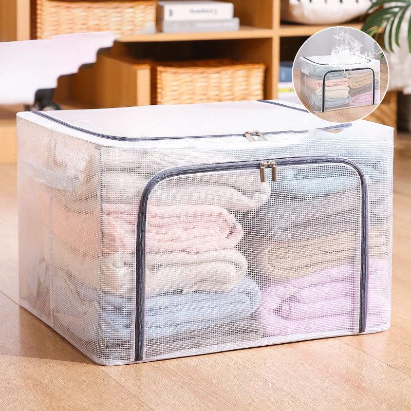 Nylon Mesh Storage Box Steel Frame Breathable Clothes Folding Storage Box Large Quilt Moving Storage Box Waterproof - Nioor