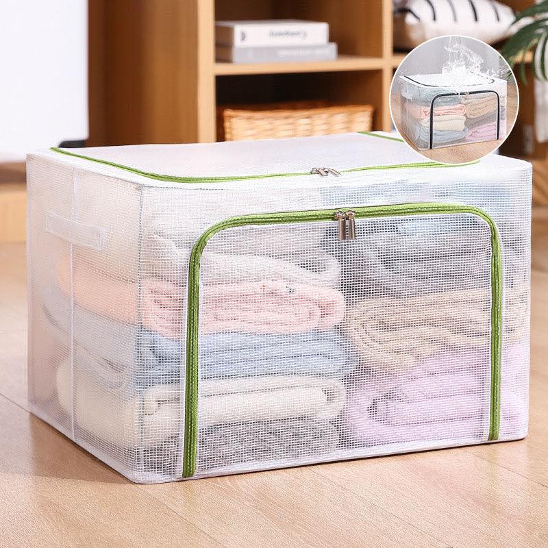 Nylon Mesh Storage Box Steel Frame Breathable Clothes Folding Storage Box Large Quilt Moving Storage Box Waterproof - Nioor