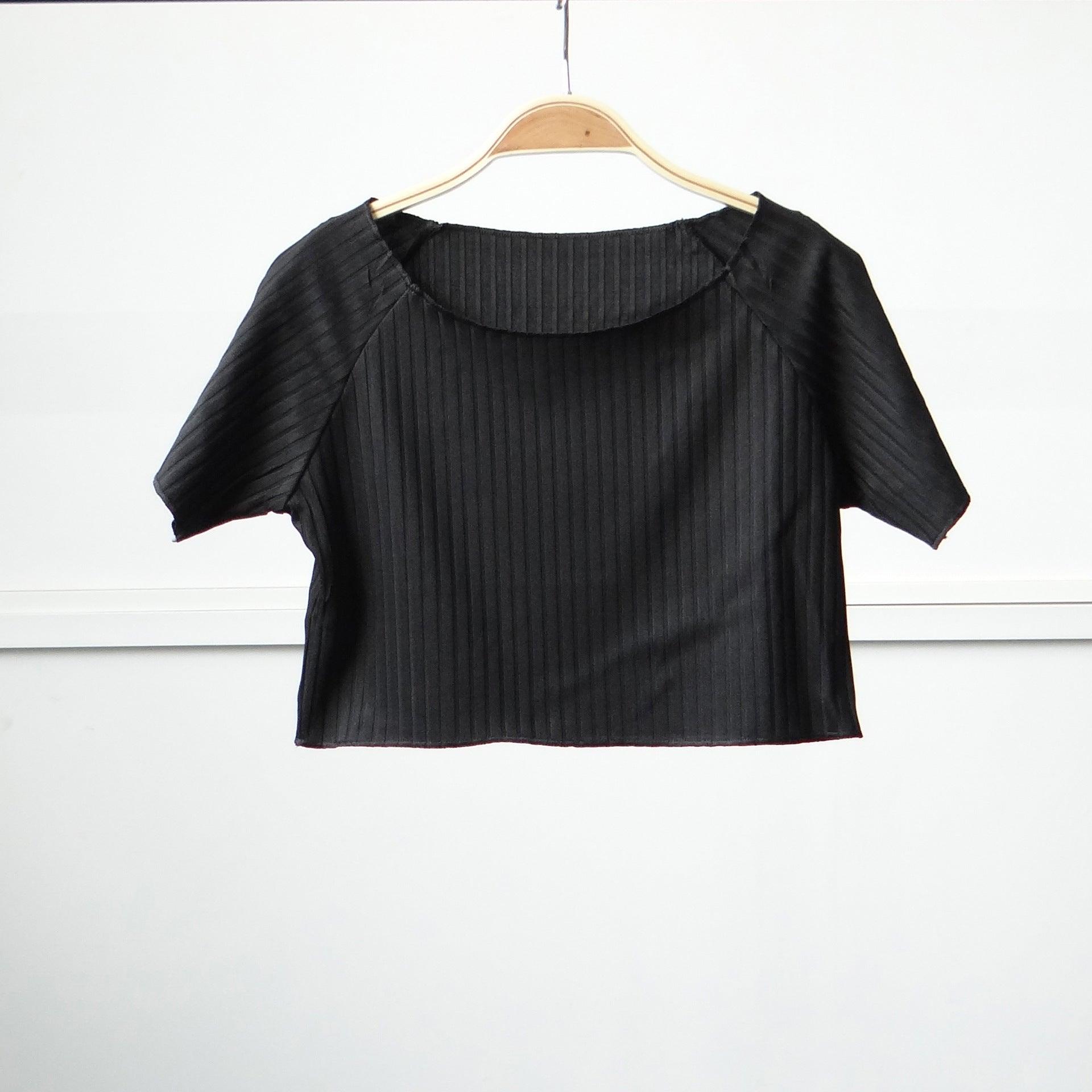 Off-shoulder Knitted Bottoming Shirt Women's Top - Nioor