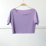 Off-shoulder Knitted Bottoming Shirt Women's Top - Nioor