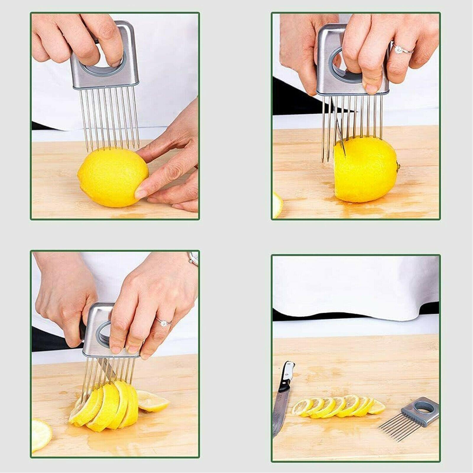 Onion Holder Slicer Vegetable tools Tomato Cutter Stainless Steel Kitchen Gadget - Nioor