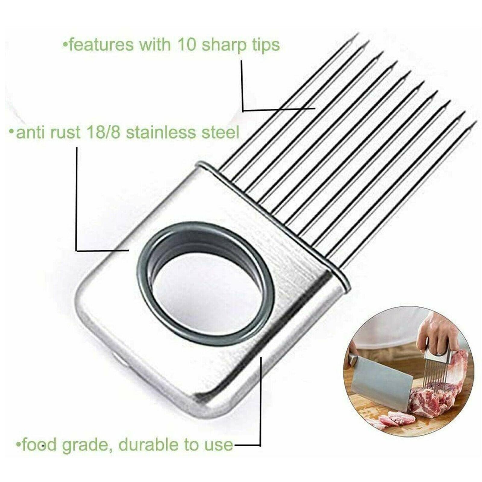 Onion Holder Slicer Vegetable tools Tomato Cutter Stainless Steel Kitchen Gadget - Nioor