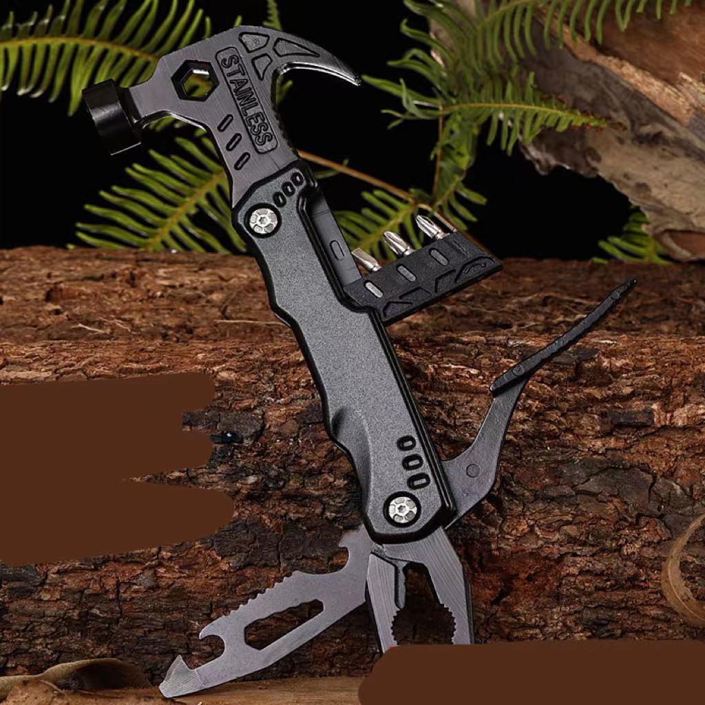 Outdoor Carry-on Multifunctional Stainless Steel Folding Pliers Hammer Tool Hammer - Nioor