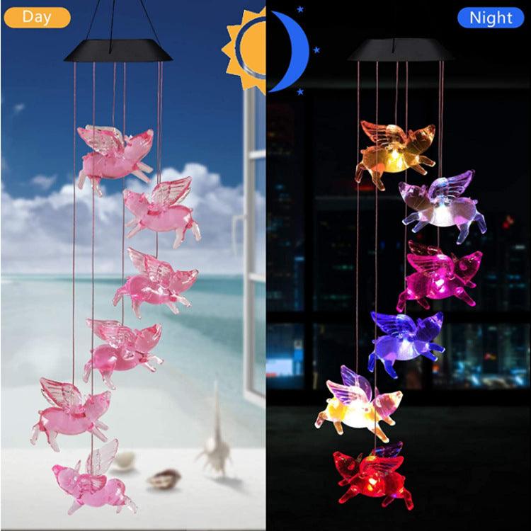 Outdoor Solar Wind Chime Lamp Hummingbird Butterfly Ball Wind Chime Garden Decoration - Nioor