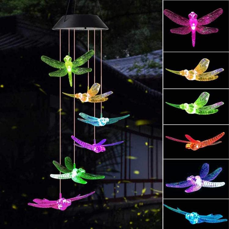 Outdoor Solar Wind Chime Lamp Hummingbird Butterfly Ball Wind Chime Garden Decoration - Nioor