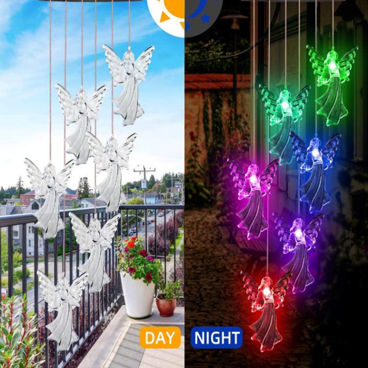 Outdoor Solar Wind Chime Lamp Hummingbird Butterfly Ball Wind Chime Garden Decoration - Nioor