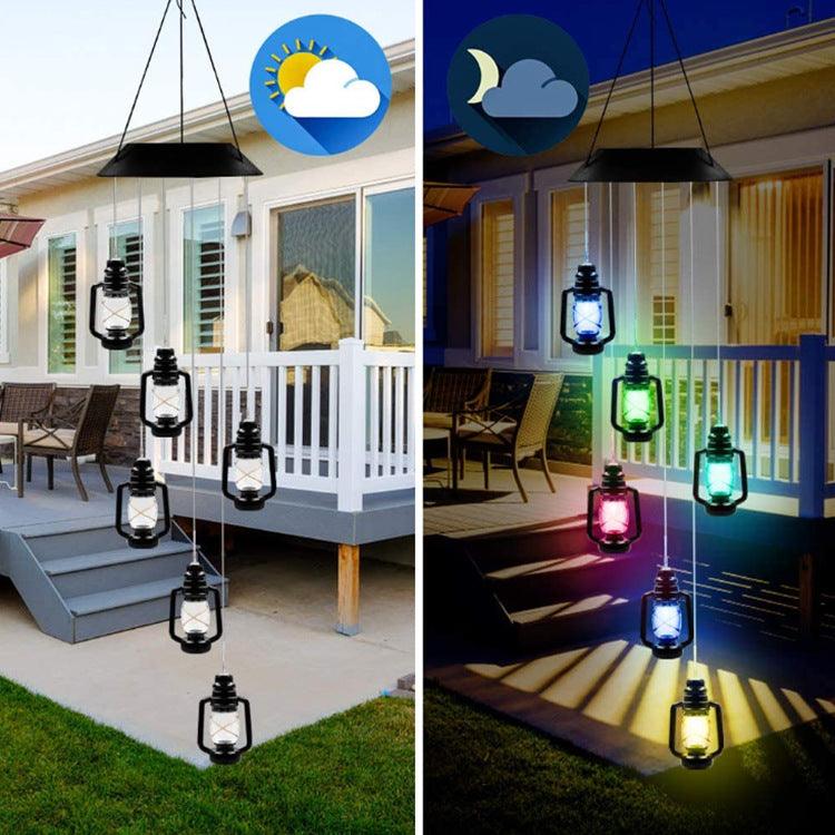 Outdoor Solar Wind Chime Lamp Hummingbird Butterfly Ball Wind Chime Garden Decoration - Nioor