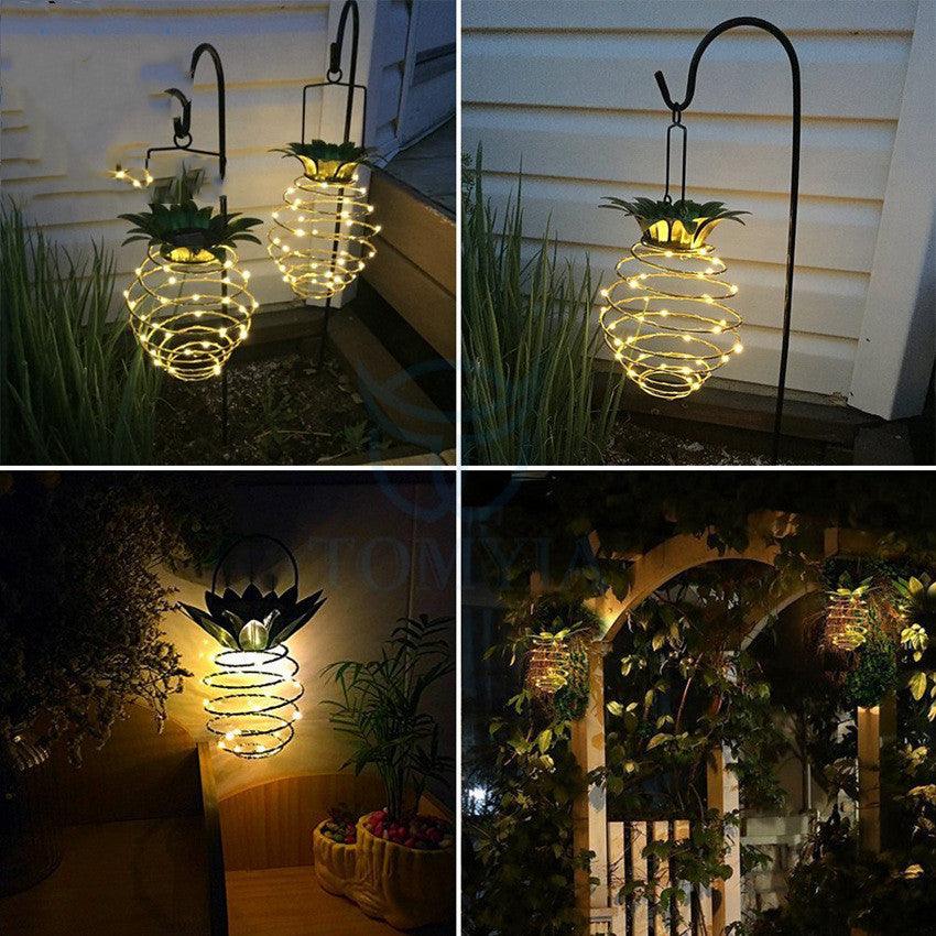 Outdoor Waterproof Garden Pineapple Solar Lights Path Lights Hanging Fairy Lights Solar Led Warm Fairy String Decor - Nioor