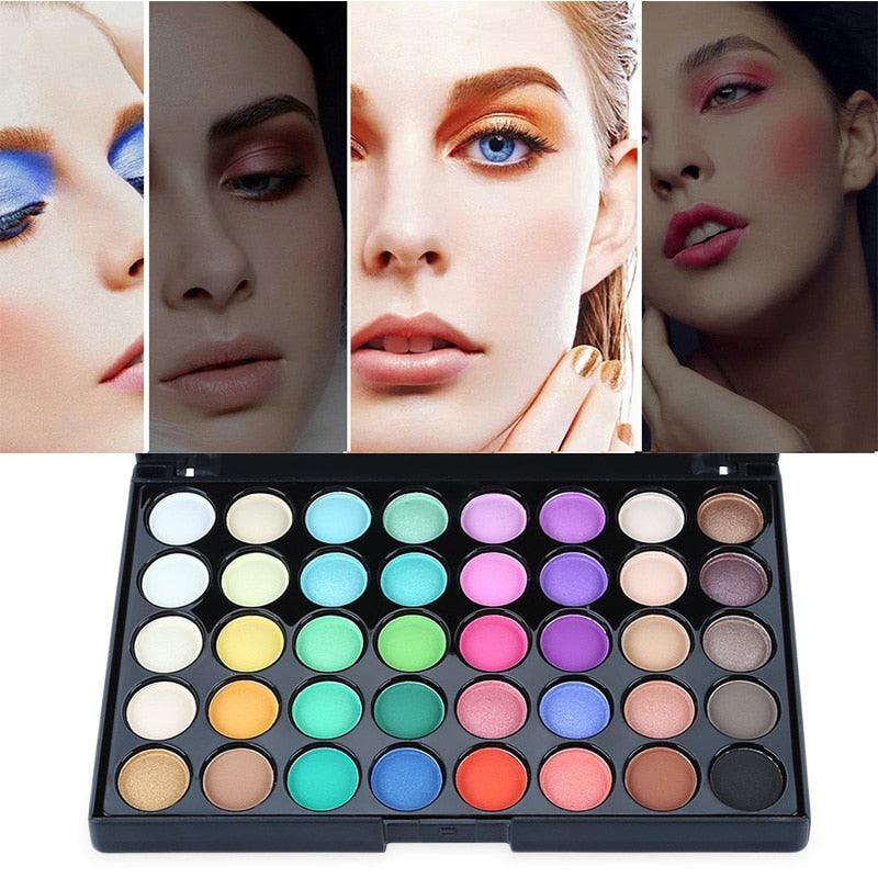 Palette Matte Eyeshadow Pallete Glitter Powder Eye Shadow Earth Shadow Brush Set - Nioor