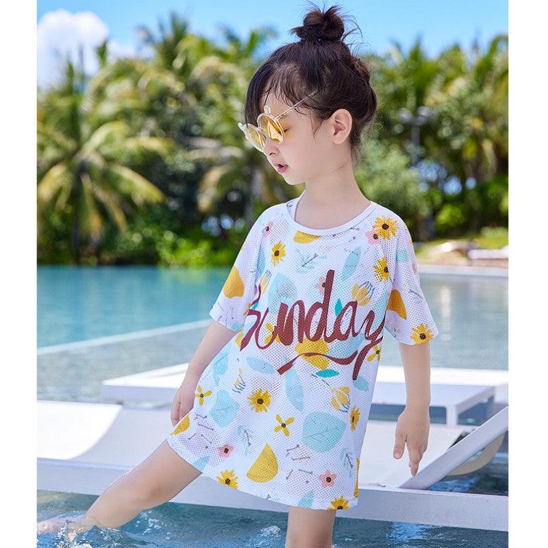 Parent-child Swimsuit Mother-daughter New Conservative Separate Three-piece Swimsuit Cover Meat - Nioor