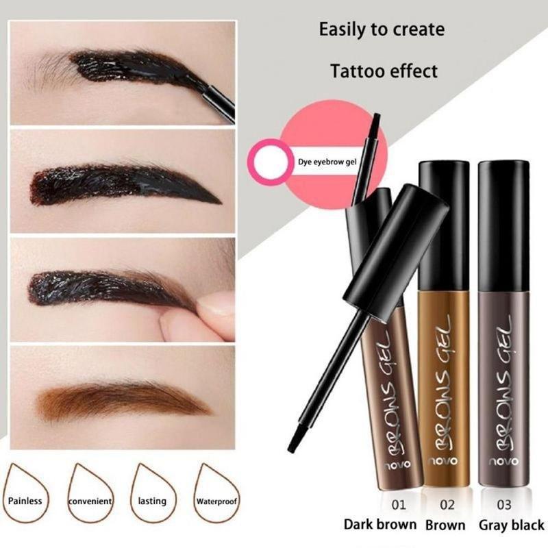 Peel Off Brown Black Eye Brow Tattoo Tint Waterproof Long-lasting Professional Eyebrow Gel Cream Mascara Eye Makeup Cosmetics - Nioor