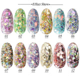 Pentagram colorful sequins glitter colorful shell paper - Nioor