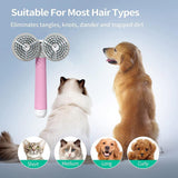 Pet Cat Brush Dog Slicker Brush Double-headed Negative Ion One-button Self Cleaning Dog Cat Hair Removal Pets Products - Nioor