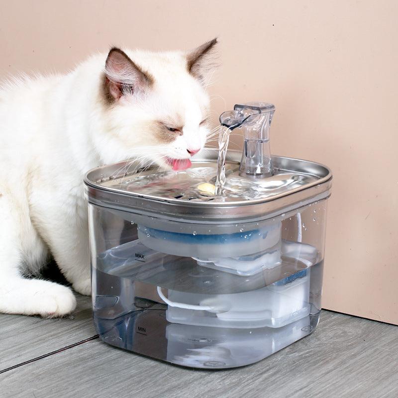 Pet Cat Dog Stainless Steel Automatic Circulation Water Dispenser Intelligent Fountain Pets Accessories - Nioor