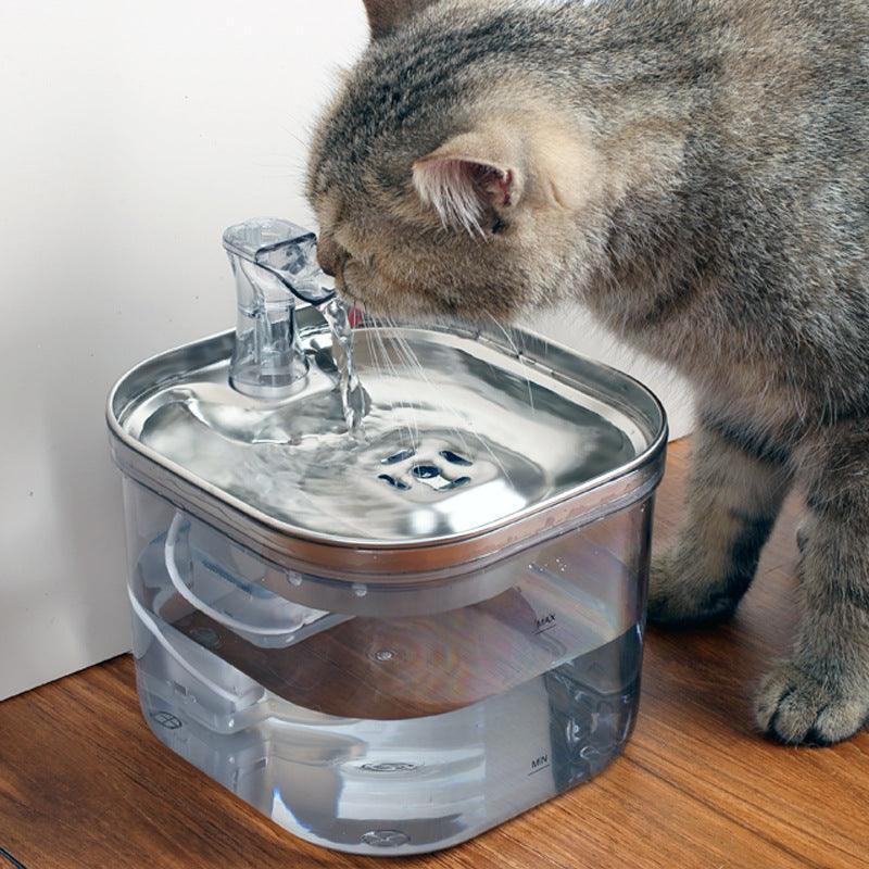 Pet Cat Dog Stainless Steel Automatic Circulation Water Dispenser Intelligent Fountain Pets Accessories - Nioor