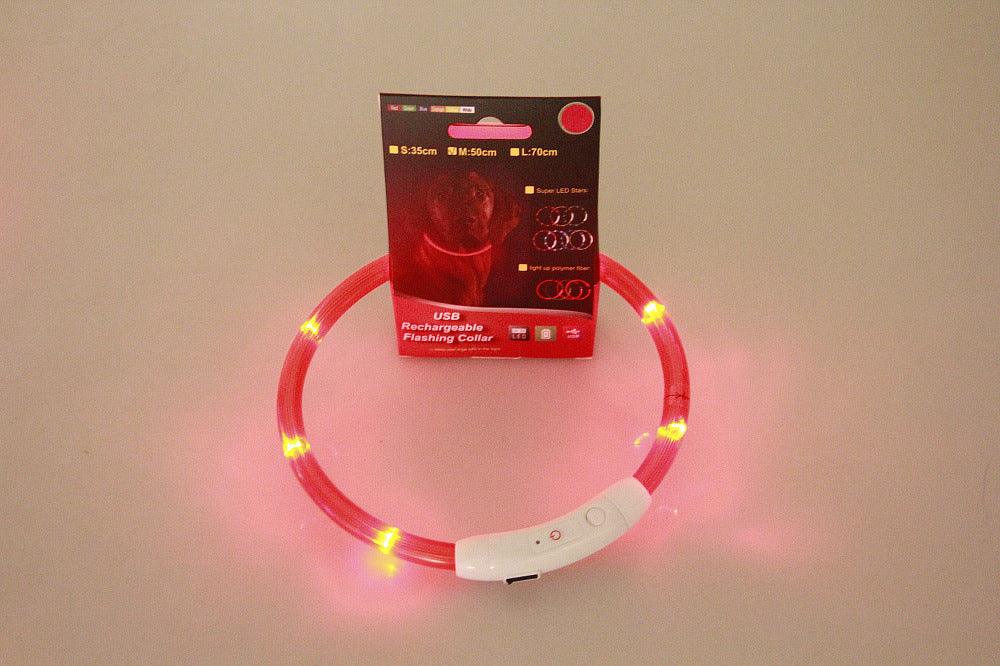 Pet Flashing Collar USB Rechargeable Glowing Necklace Safety Collar Light Up Collars For Night Walking Electric Dog Collar Neon - Nioor