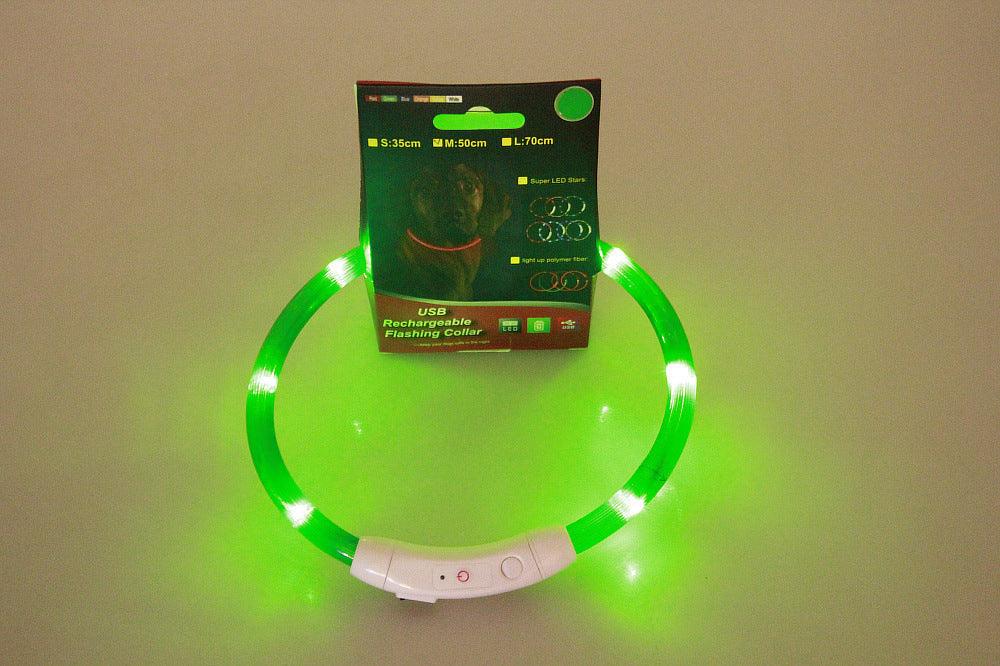 Pet Flashing Collar USB Rechargeable Glowing Necklace Safety Collar Light Up Collars For Night Walking Electric Dog Collar Neon - Nioor