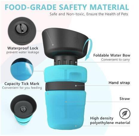 Pet Outdoor Foldable Bottle Dog Travel Water Bottle Dog Water Dispenser - Nioor