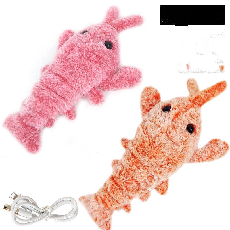 Pet Toys Electric Jumping Shrimp USB Charging Simulation Lobster Funny Cat Plush Pets Toy - Nioor