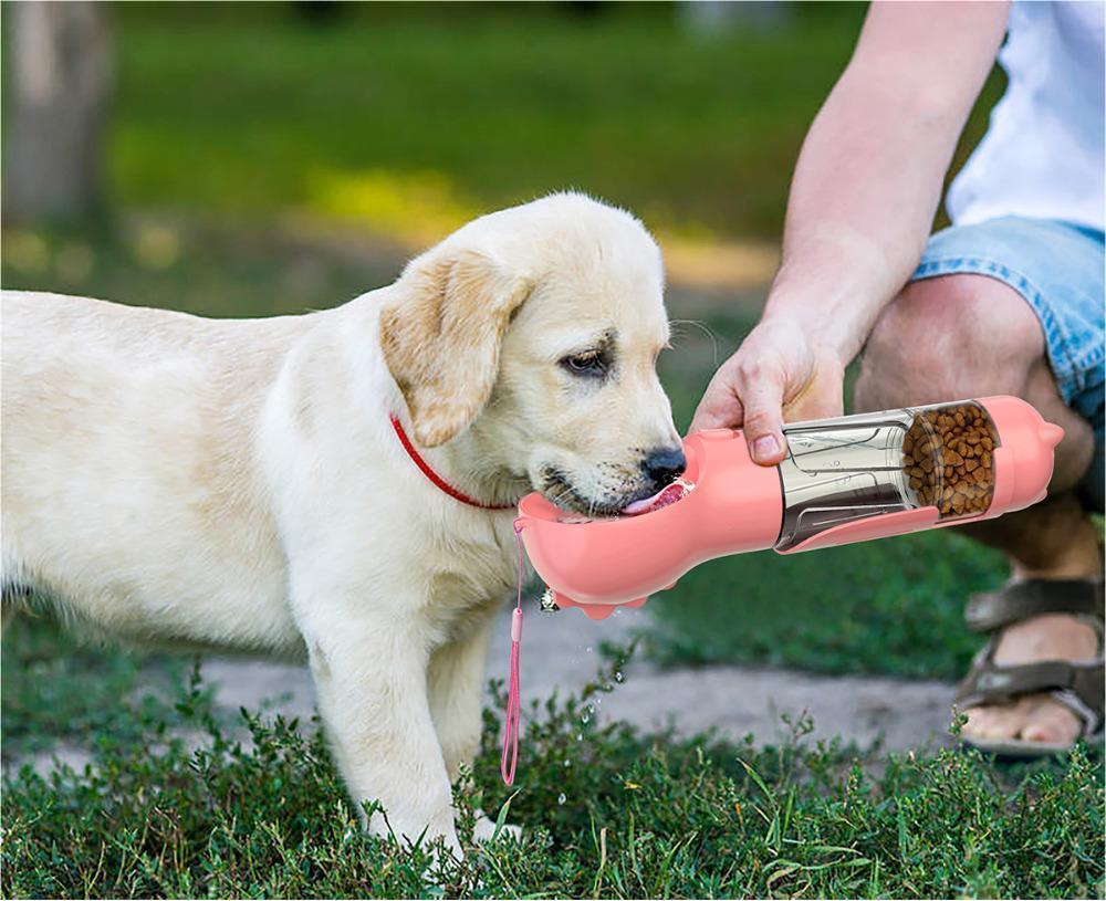 Pet Water Bottle Feeder Bowl Garbage Bag Storage Portable Pet Outdoor Travel 3 In 1 Dog Water Bottle - Nioor