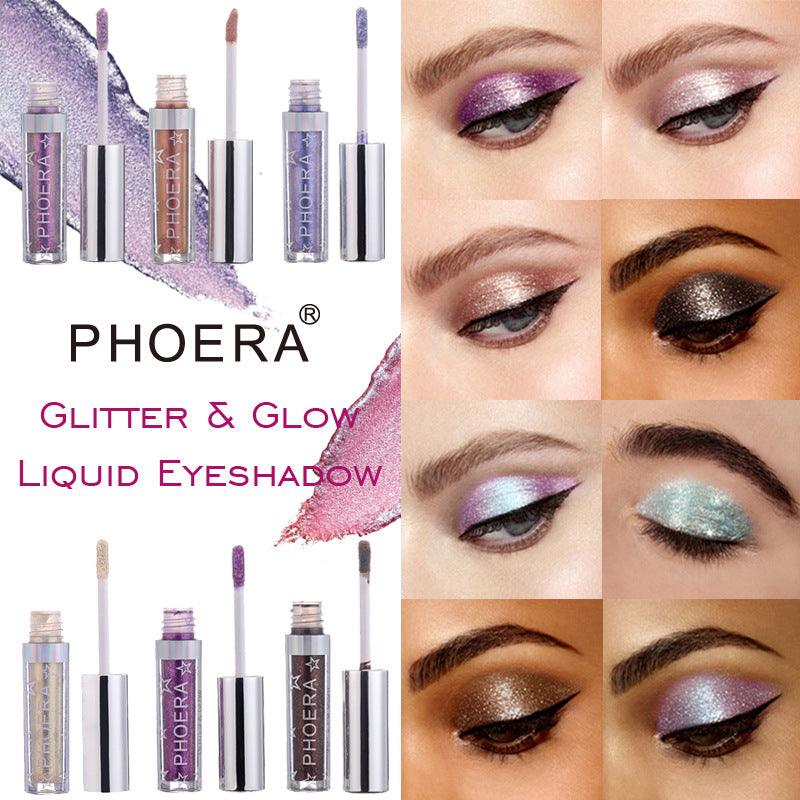 PHOERA Magnificent Metals Glitter and Glow Liquid Eyeshadow 12 Colors - Nioor