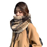 Plaid Scarf For Women Thickened Warm - Nioor