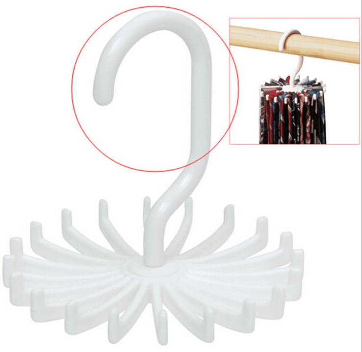 Plastic Portable Tie Rack For Closets Rotating Ties Hook Holder Belt Scarves Hanger For Men Women Clothing Organizer - Nioor