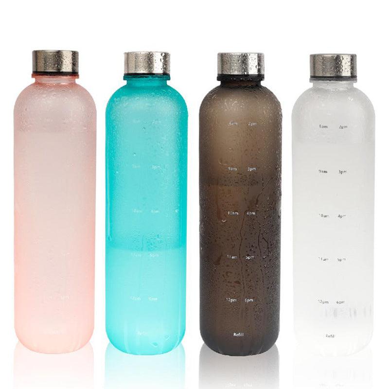 Plastic Water Bottle Frosted Gradient Sports Handle - Nioor