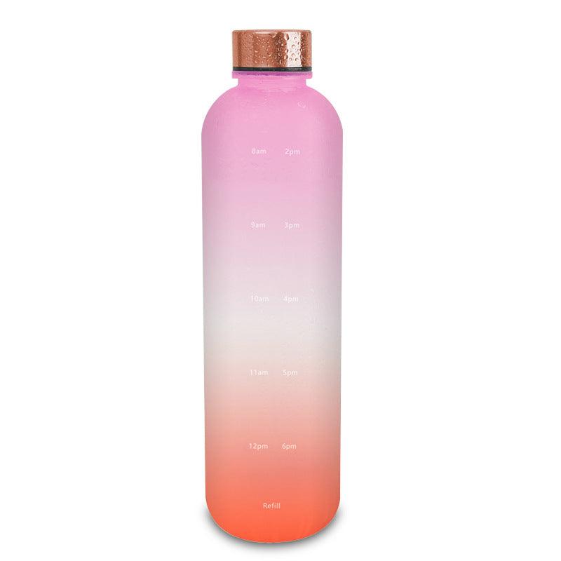 Plastic Water Bottle Frosted Gradient Sports Handle - Nioor