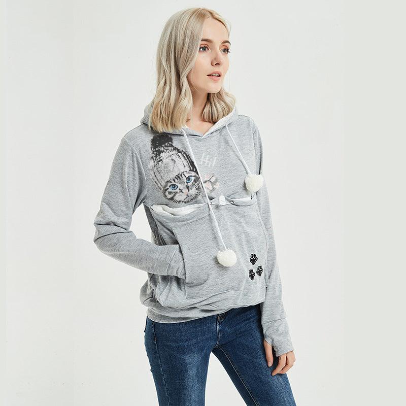 Pocket Sweatshirt Pullover Hooded Women - Nioor