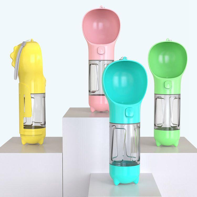 Portable Cat Dog Water Bottle Food Feeder Drinker Poop Dispenser 3 In 1 Leak-proof Multifunctional Dog Water Bottle - Nioor