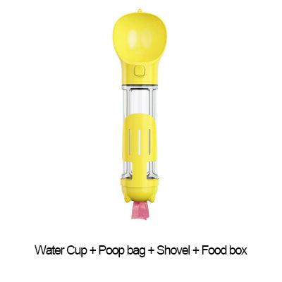 Portable Cat Dog Water Bottle Food Feeder Drinker Poop Dispenser 3 In 1 Leak-proof Multifunctional Dog Water Bottle - Nioor