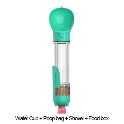 Portable Cat Dog Water Bottle Food Feeder Drinker Poop Dispenser 3 In 1 Leak-proof Multifunctional Dog Water Bottle - Nioor