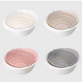 Portable detachable double-layer hollow fruit and vegetable cleaning drain basket Washed rice noodles - Nioor