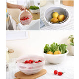 Portable detachable double-layer hollow fruit and vegetable cleaning drain basket Washed rice noodles - Nioor