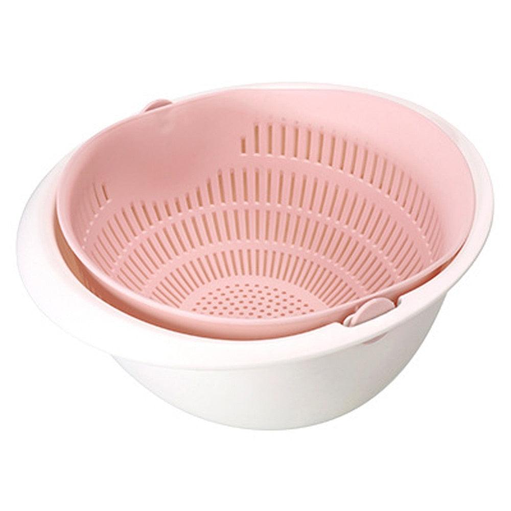 Portable detachable double-layer hollow fruit and vegetable cleaning drain basket Washed rice noodles - Nioor