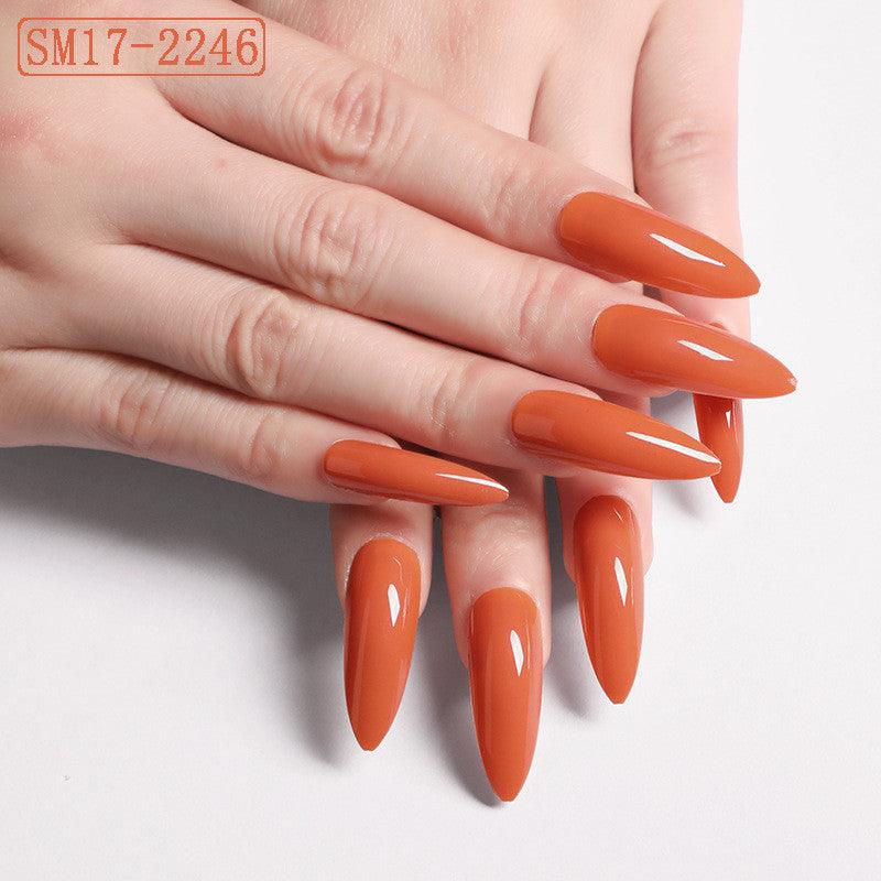 Positive Rred Long Pointed Oval False Nails - Nioor