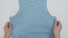 Round Neck Stitching Contrast Color Ultra Short I-shaped Sleeveless Vest T-shirt Top