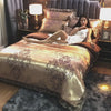Jacquard Cotton Four-Piece Wedding Duvet Cover Cotton Bed Sheet Silk Satin