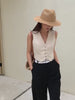 Pure Desire Chic Sweet Hot Girl Short Irregular Design Polo Collar Halter Sleeveless Knitted Vest