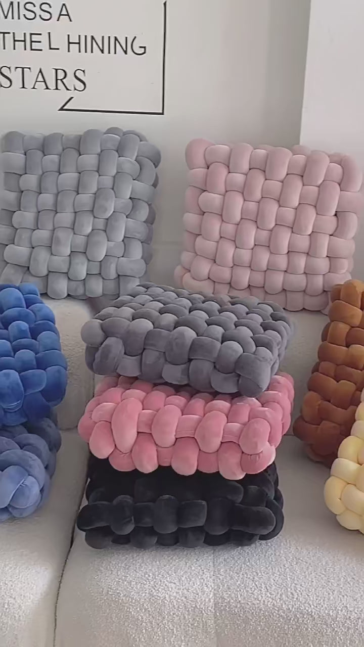 Creative Home Woven Square Plush Cushion